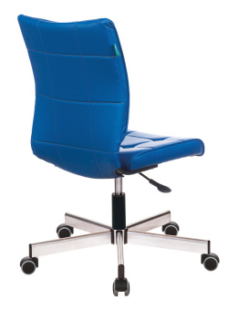 Кресло Бюрократ CH-330M (эко.кожа, без мех. качания, крест. металл, до 120 кг) Синий