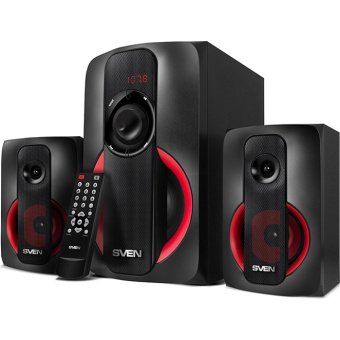 Акустическая система SVEN MS-304 (2x10W+20W, дерево, SD/USB, FM, Bluetooth, ПДУ) черный