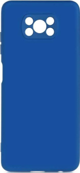 Чехол для смартфона Poco X3 Pro - DF poOriginal-02 cиликоновый с микрофиброй черный