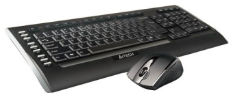 Комплект беспроводной (клавиатура+мышь) A4Tech 9300F Wireless черный