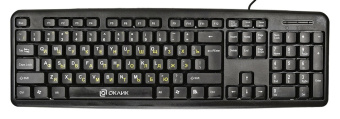 Клавиатура проводная Oklick 130M желтые буквы кириллицы) Black