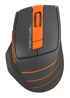 Мышь беспроводная A4Tech Fstyler FG30S 2000dpi бесшумная серый/оранжевый