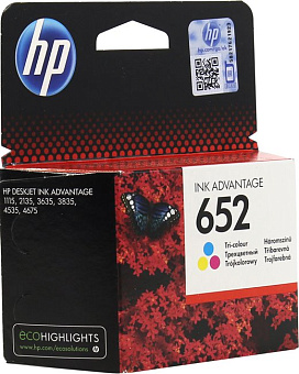Картридж струйный HP 652 (F6V24AE) для HP DeskJet Ink Advantage 1115/2135/3635/3835, многоцветный