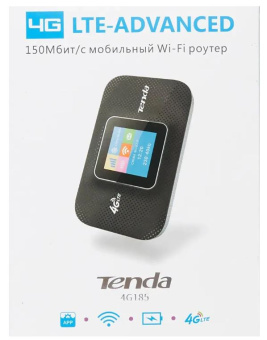 Wi-Fi роутер Tenda 4G185 N300 2.4 ГГц, SIM-слот, дисплей, черный