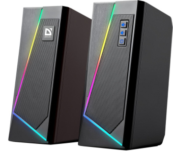 Акустическая система Defender Solar 3 (2x5W, подсветка, Bluetooth) black