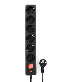 Сетевой фильтр Гарнизон ECL 6 розеток 10A 7.0м черный