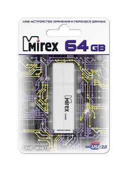 Флешка .64Gb Mirex Line USB белый