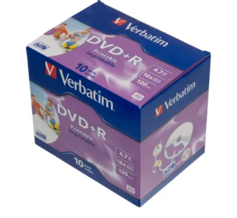 Диск DVD+R 4,7Gb Verbatim 16x Jewel case Printable