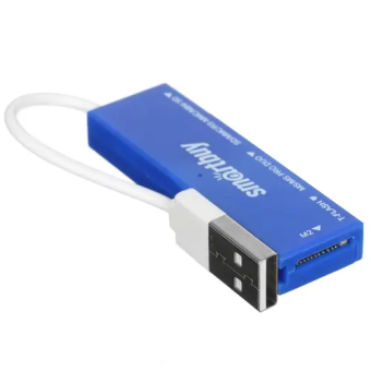 Внешний картридер USB2.0 SmartBuy SBR-717-B голубой