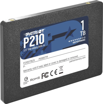 Накопитель SSD SATA 1Tb Patriot P210 (3D TLC, 500/400 Мбайт/сек, 640 TBW)