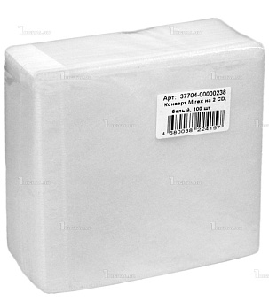 Конверты для CD Mirex на 2CD белый (100 шт.)