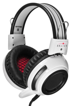 Наушники проводные Oklick HS-G300 ARMAGEDDON (мониторные закрытые, 20-20 000 Гц, 56дБ, 2м) white-black