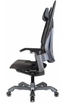 Кресло Knight Aero (ткань, синхромеханизм, крестов. пластик, до 110 кг) черный/серебро