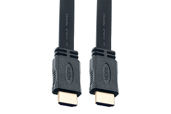Кабель соединительный HDMI (m) < - > HDMI (m)  1.0м, ver 1.4, Cablexpert, плоский кабель, черный