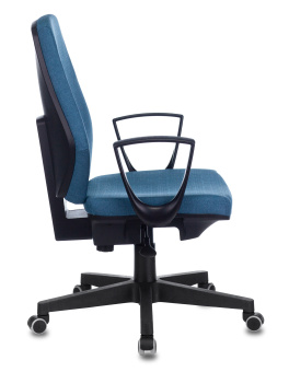 Кресло Бюрократ CH-545 (ткань, пружинно-винтовой мех. качания, крест. пластик, до 120 кг) Синий