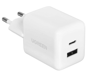 Сетевое зарядное устройство UGREEN X516 30W GaN Fast Charger USB-C USB-A черный