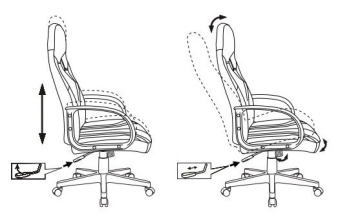 Кресло Zombie RUNNER (эко.кожа, мех. качания, крест. пластик, до 120 кг) Черный/зеленый