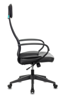 Кресло Бюрократ CH-608 (эко.кожа/сетка, мех. качания, крест. пластик, до 120 кг) Черный