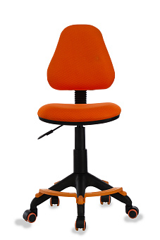 Кресло Бюрократ KD-4-F (ткань, колеса с обратным стопором, подст.для ног, до 100 кг) Оранжевый