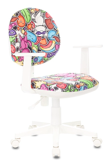 Кресло Бюрократ CH-W356AXSN (ткань, пруж.-винт. мех. качания, крест. пластик, до 100 кг) Мультиколор