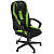 Кресло Zombie 9 (текстиль/эко.кожа, мех. качания, крест. пластик, до 120 кг) Черный/салатовый