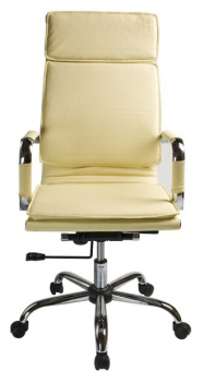 Кресло Бюрократ CH-993 (эко.кожа, мех. качания, крест. металл хром, до 120 кг) Слоновая Кость