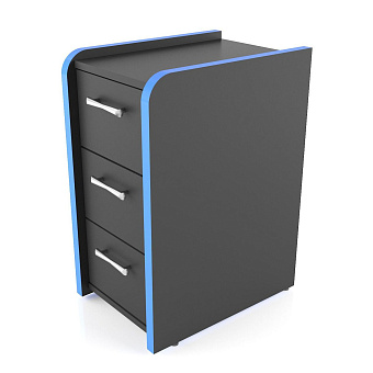 Тумба MaDXRacer COMFORT GTB черный, кромка синяя