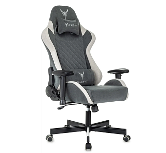 Кресло Knight Regal Fabric серый/светло-серый искусственная замша крестов. металл