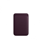 Кожаный кошелек для смартфона Apple iPhone Leather Wallet with Magsafe Dark Cherry (темная вишня)