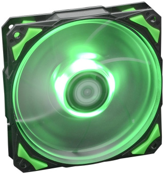 Вентилятор для корпуса 120mm ID-Cooling [PL-12025-] (4pin, PWM, 120x120x25mm, 14-35дБ, 600-2200об/мин, Green Led)