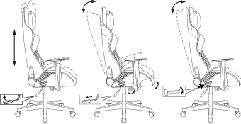 Кресло Knight Catzy (экокожа, мех. качания, крестов. пластик, до 120 кг) серый/розовый