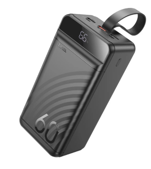 Внешний аккумулятор 60000 mAh_ Hoco J123C, 3A, с дисплеем, черный
