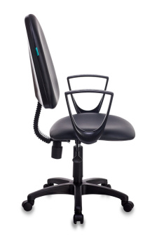 Кресло Бюрократ CH-1300N (эко.кожа, пружинно-винтовой мех. качания, крест. пластик, до 120 кг) Черный