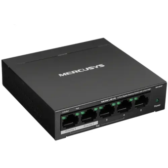 Коммутатор .5 port Mercusys MS105GP 1000 Мбит/сек 4*PoE