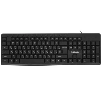 Клавиатура проводная Defender Action HB-719 (полноразмерная, кабель 1.8м) USB Black