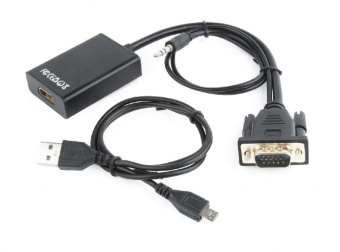 Кабель-переходник VGA (m)  --  HDMI (f), Cablexpert A-VGA-HDMI-01 15см