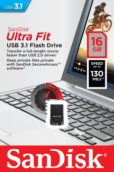 Флешка 16Gb SanDisk Ultra Fit USB3.1