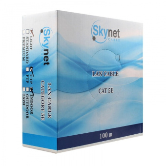 Кабель витая пара внутренний 4 пары UTP кат.5e (100м) медный SkyNet Premium FLUKE TEST