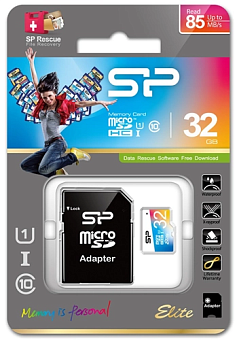 Карта памяти microSD .32Gb Silicon Power Elite microSDHC UHS-I CLASS 10 (max. 100MB/s) + адаптер SD