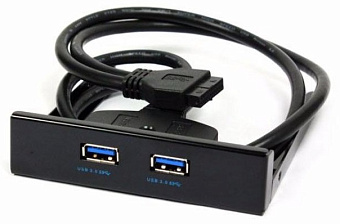 Концентратор 2-port USB3.0 в 3.5" отсек, ASIA FP 2XUSB3.0