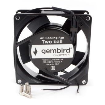 Вентилятор для корпуса .92mm Gembird AC9225B22H (2-pin, 92x92x25мм, AC, 220 B, подшипник, провод 30 