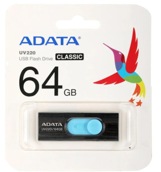 Флешка .64Gb ADATA [UV220]  USB черный/синий