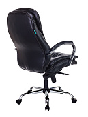 Кресло Бюрократ T-9950/BLACK-PU (эко.кожа. кожа, мех. качания, крест. металл хром) Черный