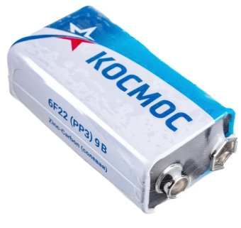 Элемент питания 6F22 1S, 1шт, Kocмос 6F22 1S (крона)