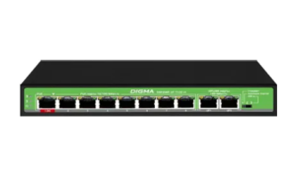 Коммутатор 10 port Digma DSP208F-2F-T120 V1 100 Мбит/сек 8*PoE