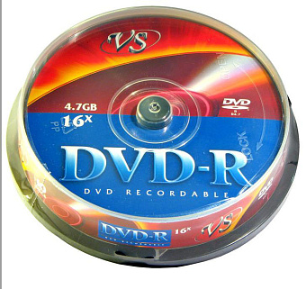Диск DVD+R 4,7Gb VS 16x Cake Box (10шт.)