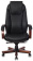 Кресло Бюрократ T-9923 WALNUT (кожа, мех. качания, крест. металл/дерево, до 200 кг) Черный
