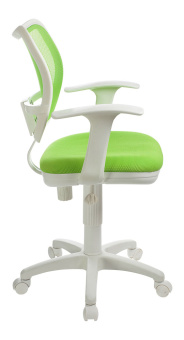 Кресло Бюрократ CH-W797 (сетка/ткань, пруж.-винт. мех. качания, крест. пластик, до 100 кг) Бело-салатовый