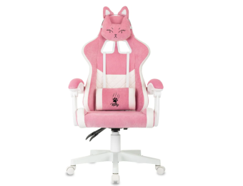 Кресло Knight Kitty W Fabric (ткань, фиксация наклона спинки, крестов. пластик, до 120 кг) розовый/м