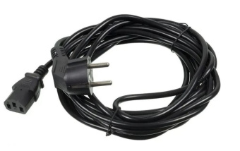 Кабель питания 220V  5.0м, Schuko- C13,  6А, Buro черный